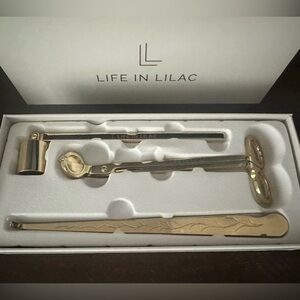 Brand new, Life in Lilac gold candle care kit with tray
